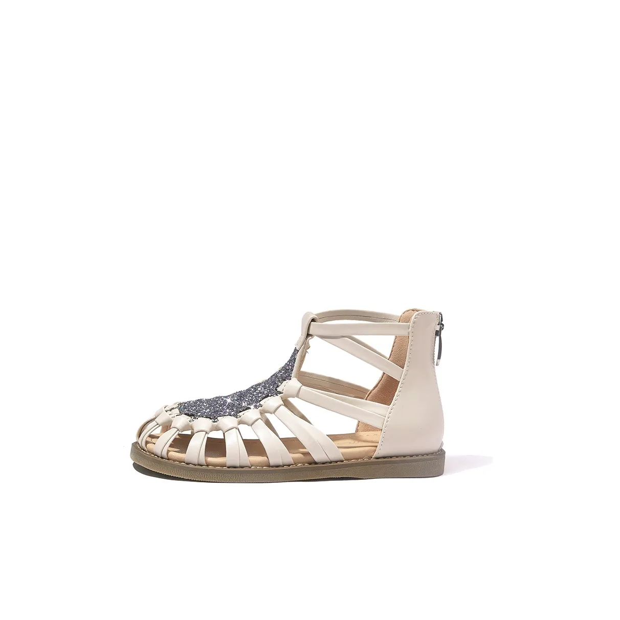 Snoffy Детские сандалии серебристо-белого цвета для малышей