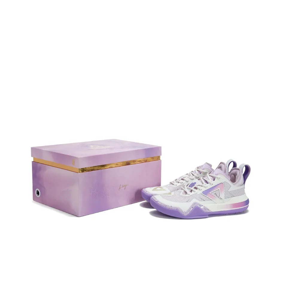 PEAK Wiggins AW1 Basketball Shoes Men's Low Top Rainbow Rhythm Purple