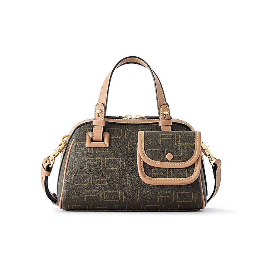 FION Искусственная кожа с синтетической кожей Bowling Сумка Бостонская сумка через плечо Одно плечо Сумка Женская