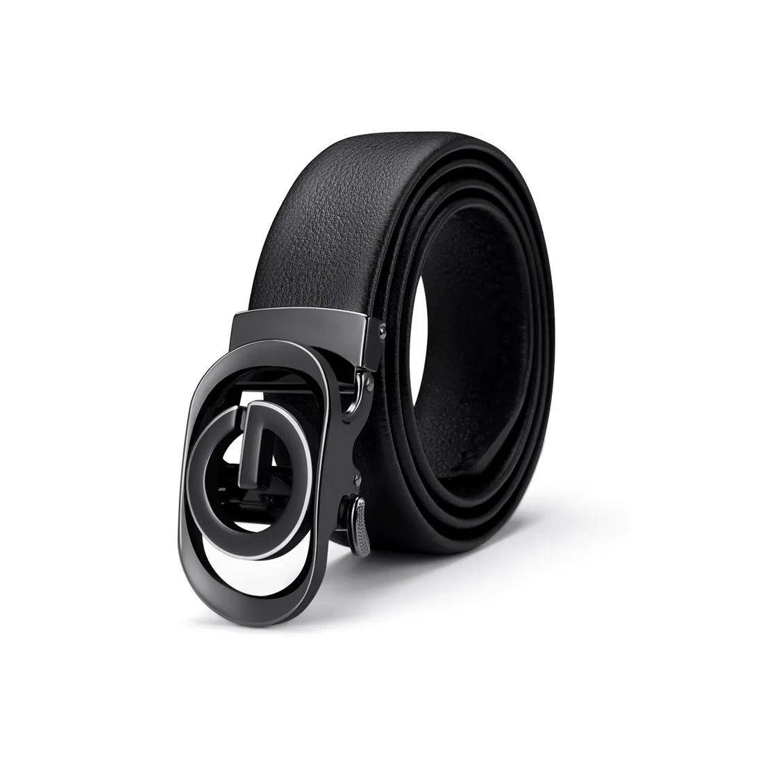 GOLF Cow Leather Automatic Buckle Genuine Leather Belt Men's Black Silver/Black Gold 3.5cm