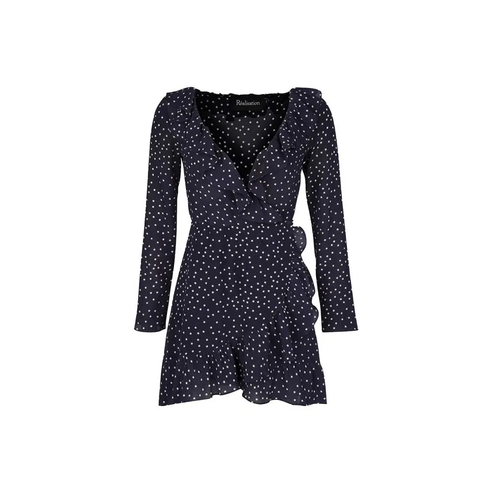 Realisation Par Long-Sleeved Dresses Women's Navy Blue Stars