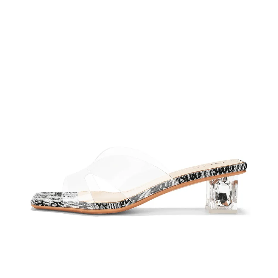 OMS Slide Slippers Women's Transparent Black/Transparent Champagne/Transparent Silver