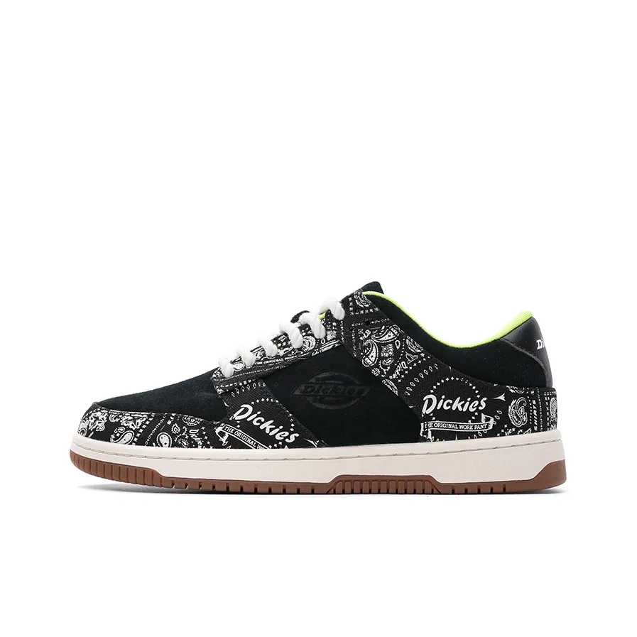 Dickies Trendy Multicolor Comfortable Versatile Low Top Skateboard Shoes Men's Black White