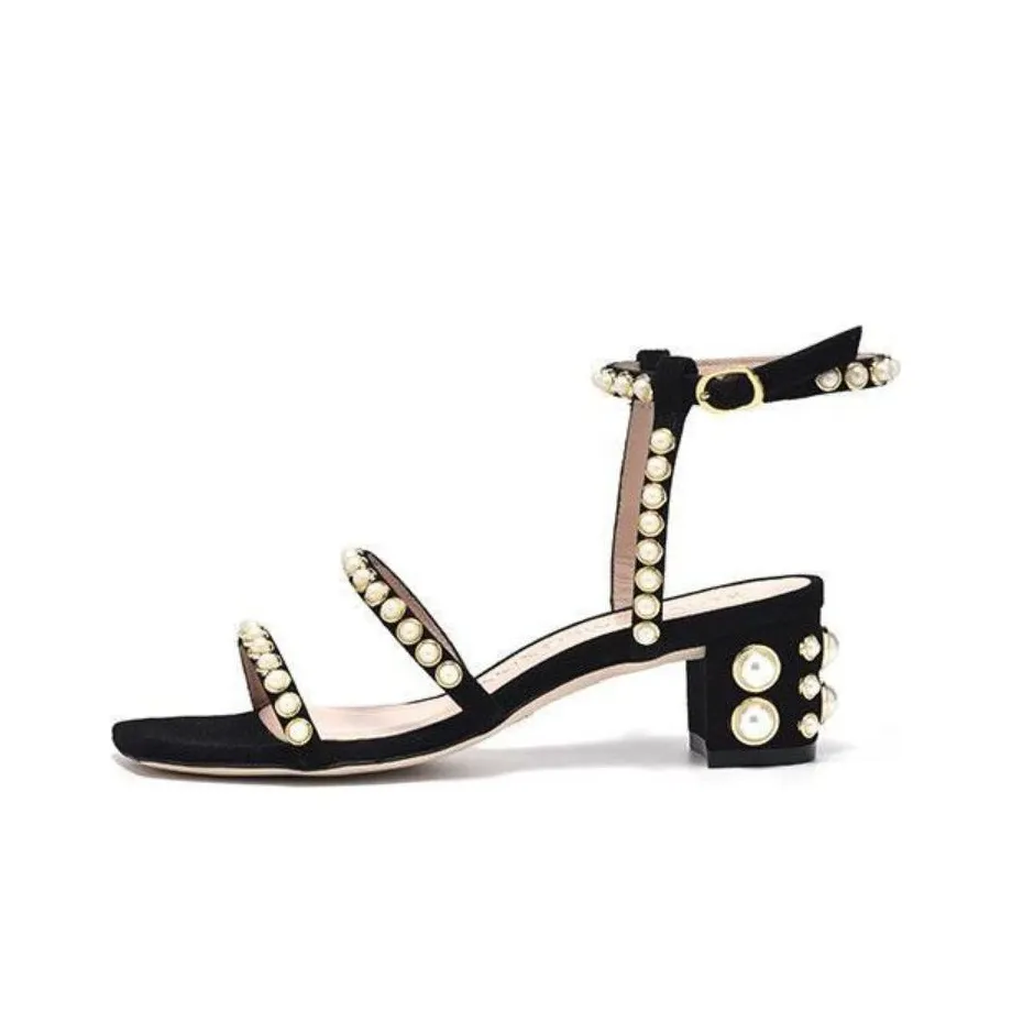 Stuart Weitzman SW One Sandals Strap 5cm Women's Black