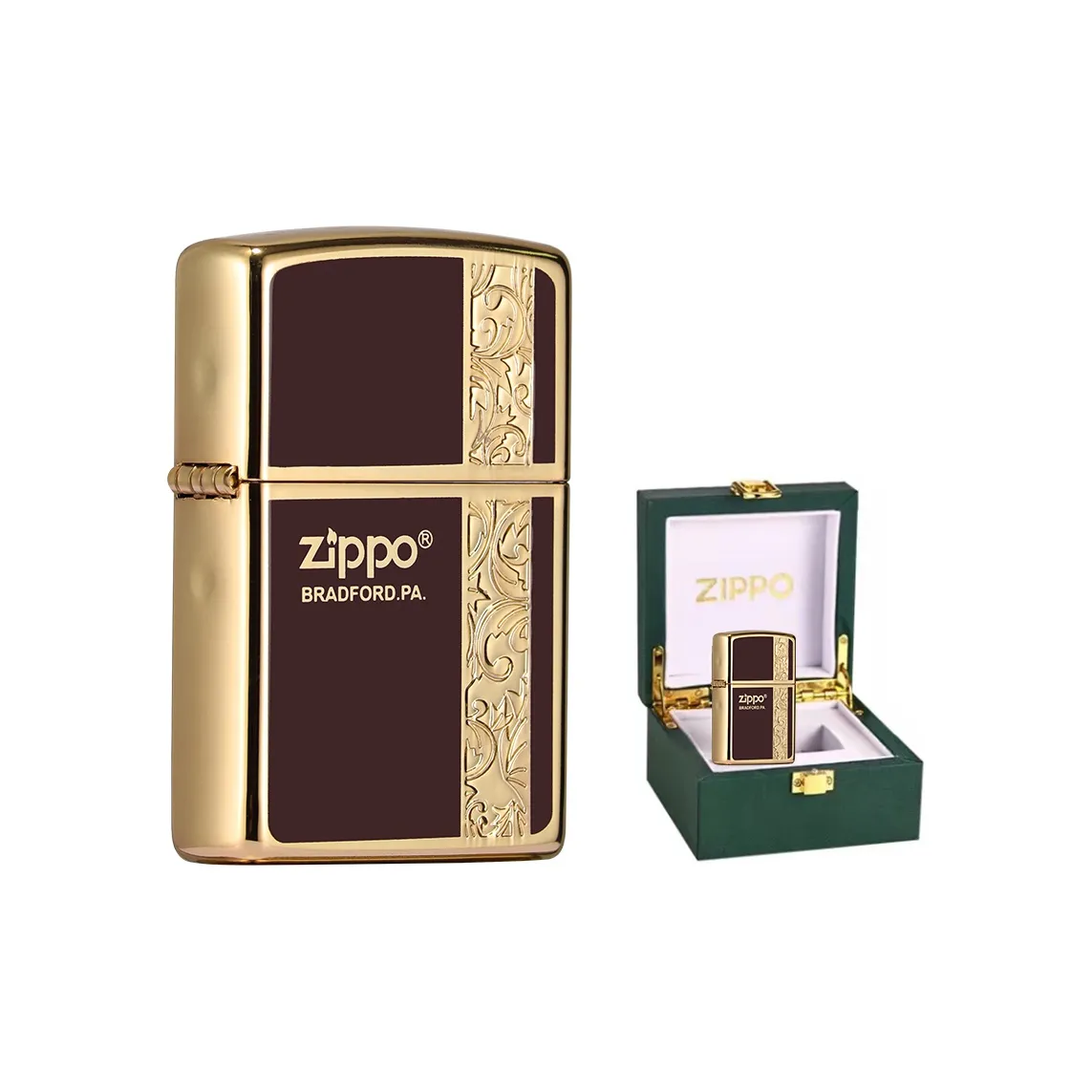 ZIPPO Popular Series Double-sided Enamel Rich Flower Windproof Kerosene Lighter