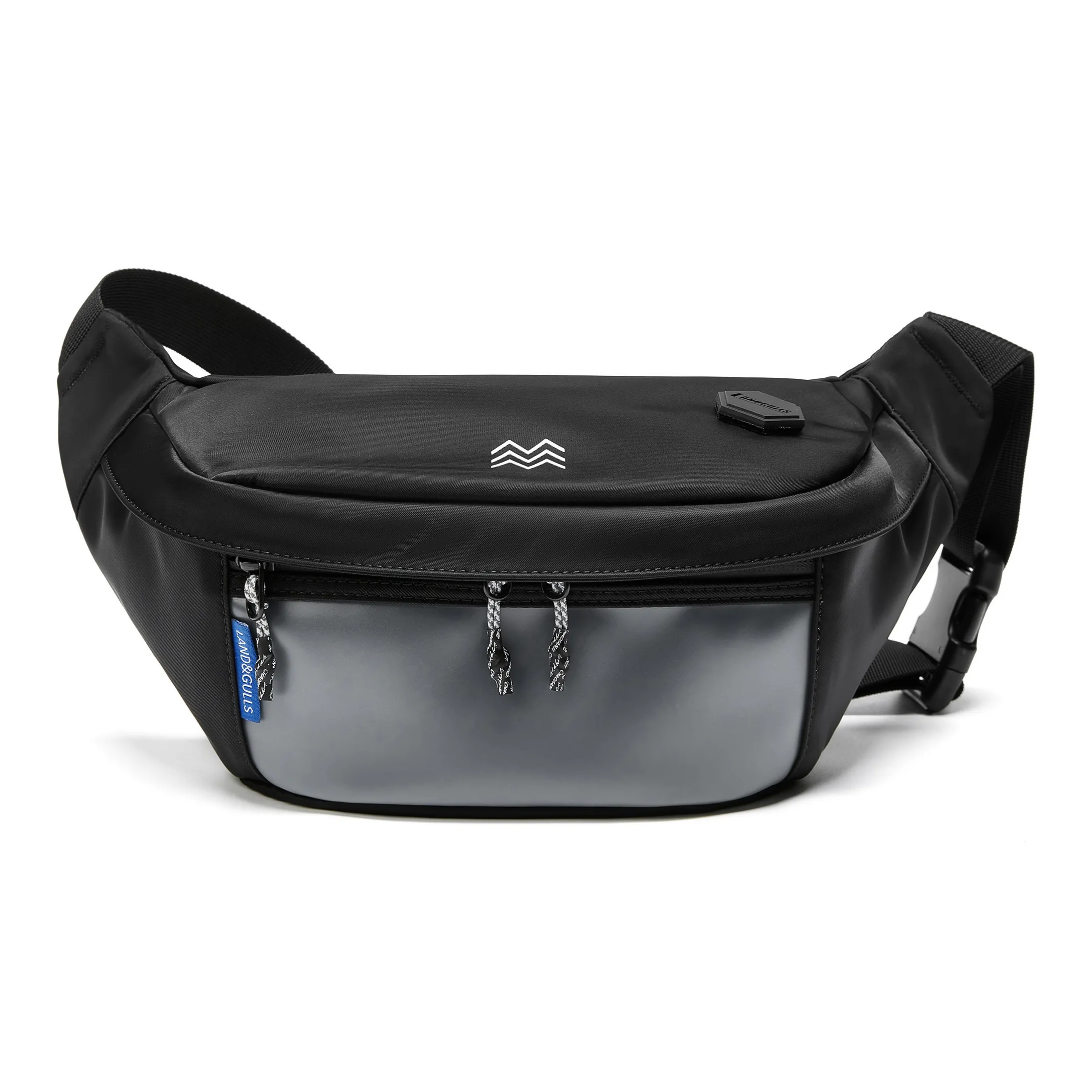 Land Gulls Нейлоновая сумка через плечо сумка-бананка сумка-слинг стандартная унисекс черный белый