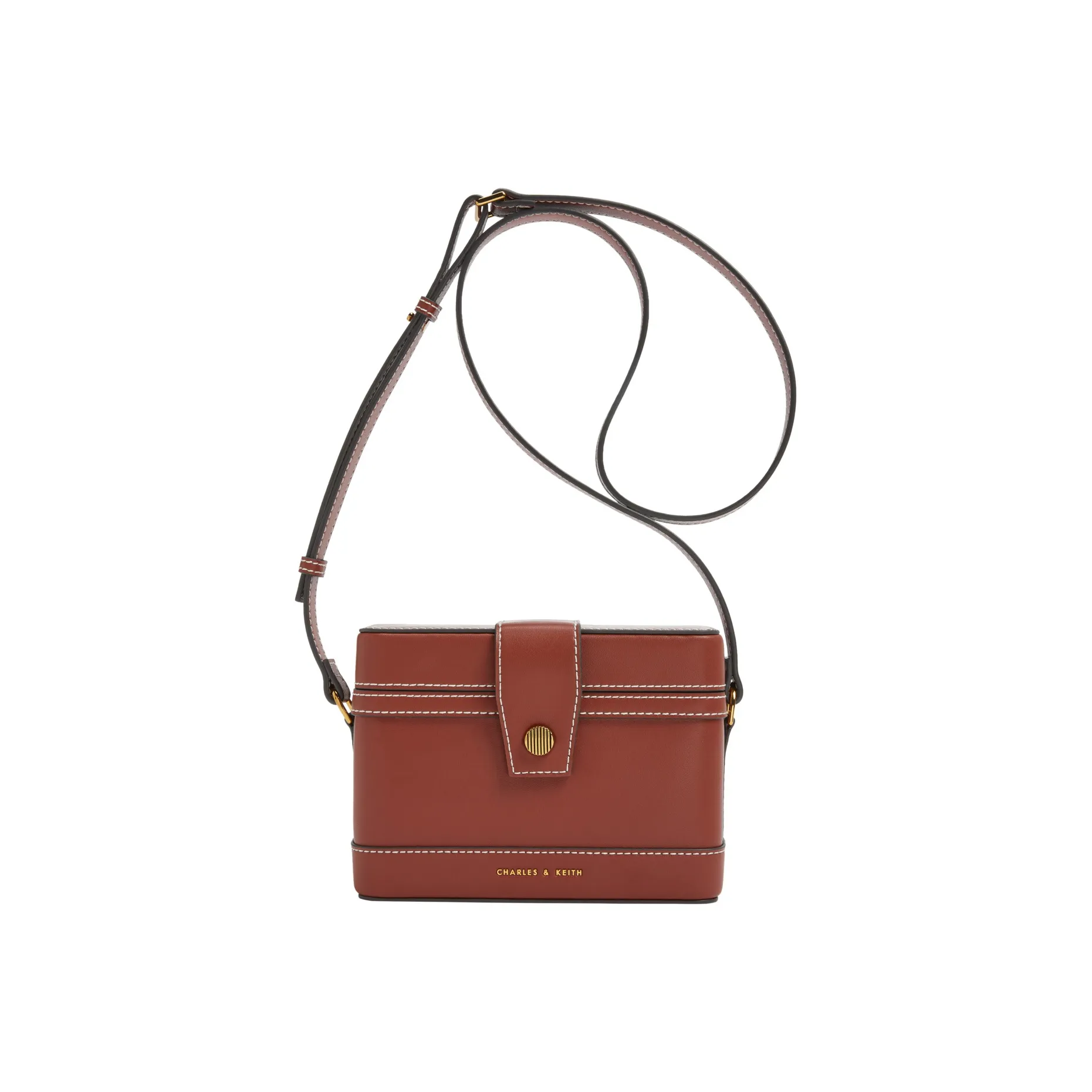 CHARLES KEITH ПУ (полиуретан) Коробка Маленькая Квадратная Сумка Сумка через плечо Маленькая Женская MULTI Композитный Цвет Мокко Темный Кофейный Бежевый