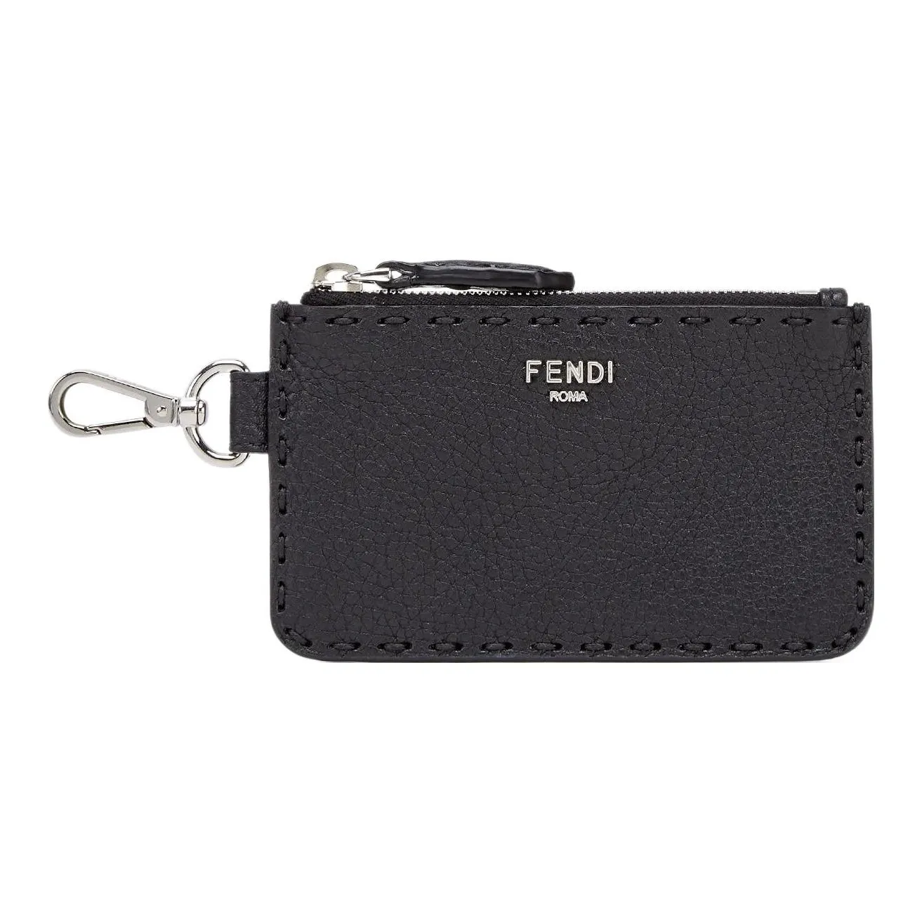 FENDI Leather Card Holder Men's Black