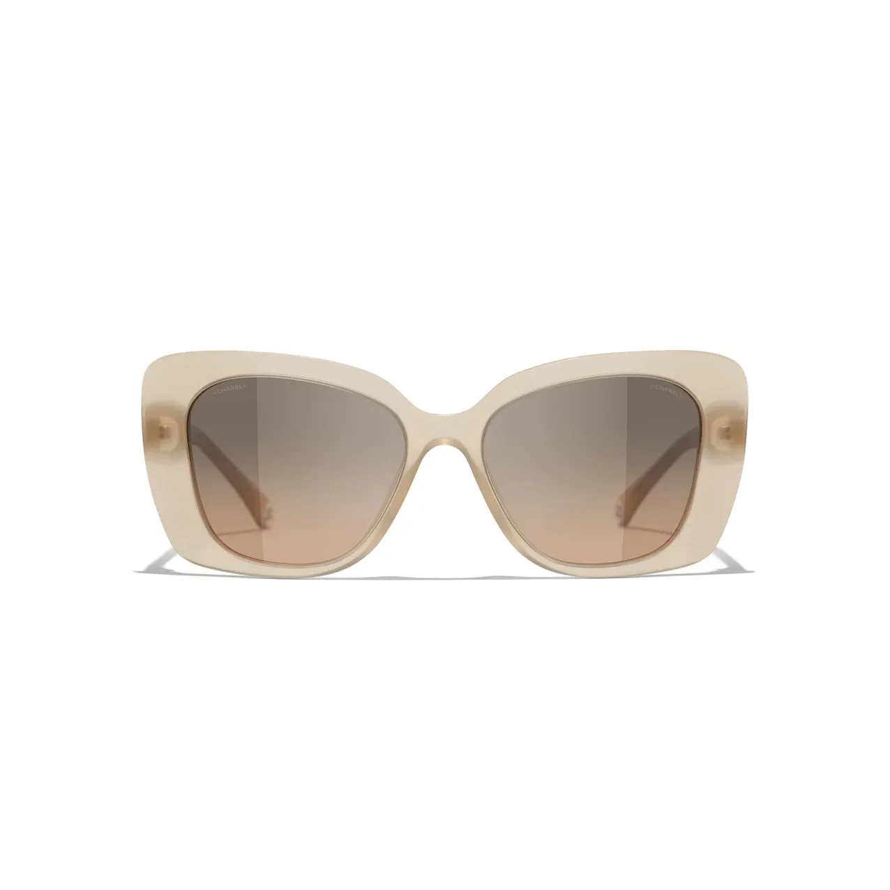 CHANEL Butterfly Acetate Butterfly Sunglasses Unisex Dark Beige