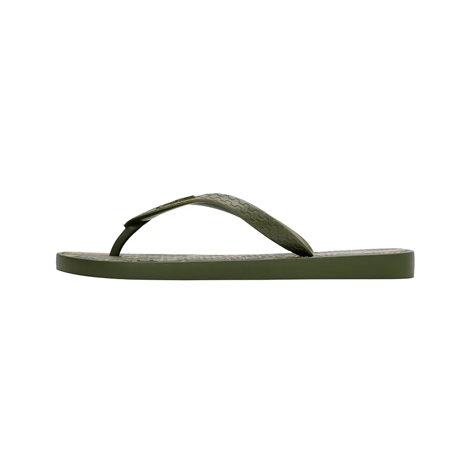 Ipanema Rubber Sole Slip Resistant Flip Flops Men's Green Yellow