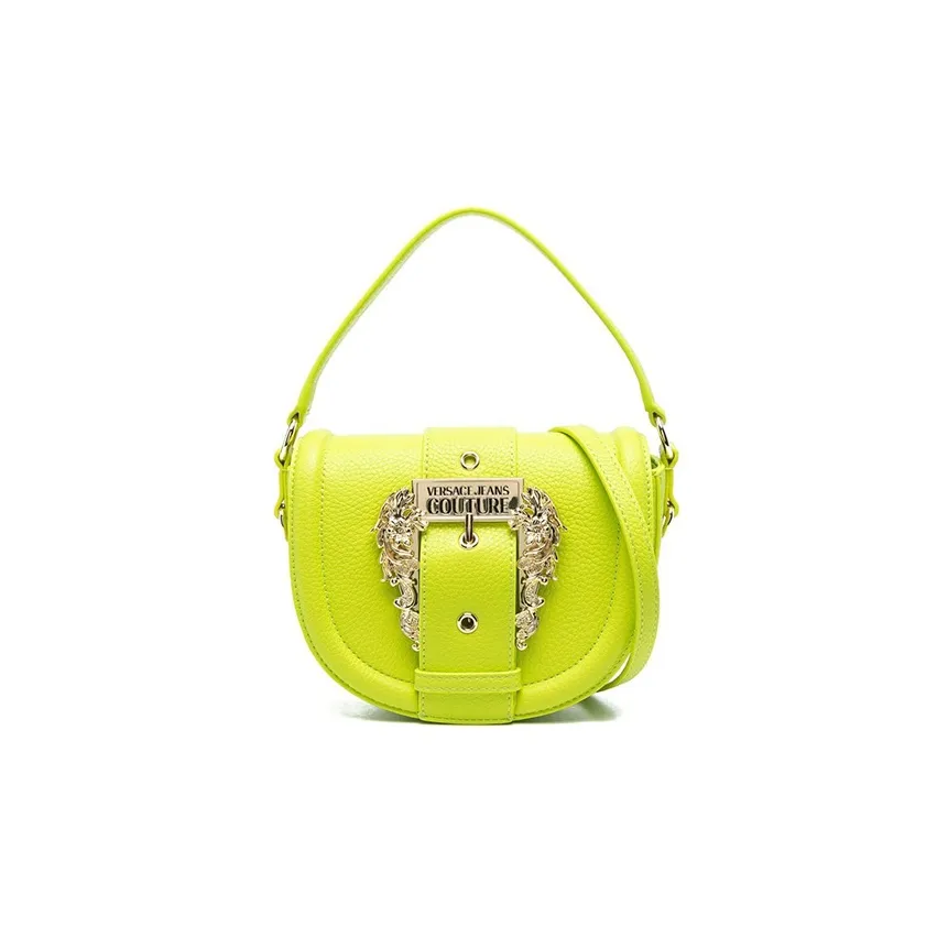 VERSACE JEANS COUTURE Polyurethane Handbag, Shoulder Bag, Crossbody Bag Women's Lime Green