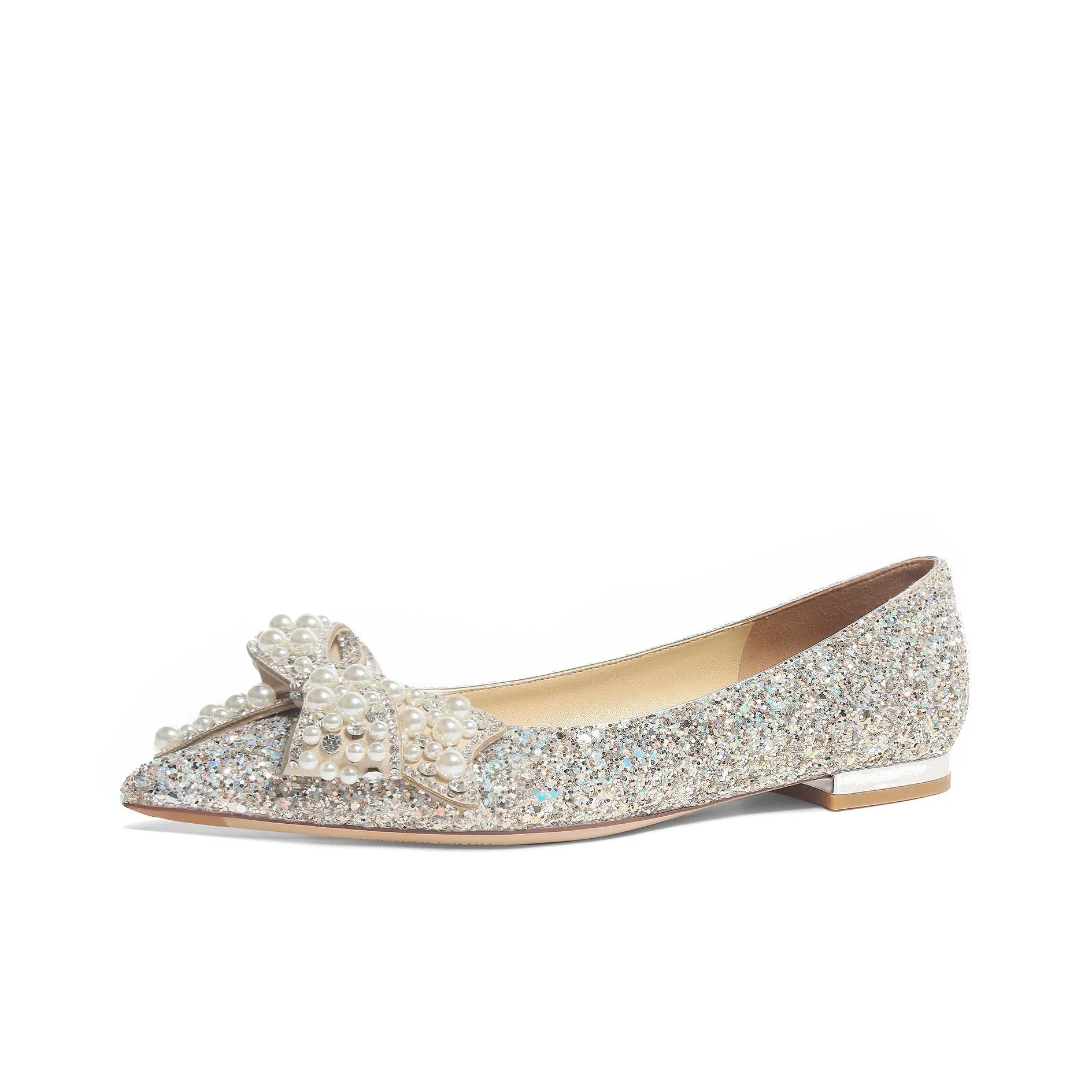 GARDEN CAT Cosmic Casual Shoes 1cm Women's Glow In The Dark Light Gold Wedding Shoes, Maid Of Honor Shoes