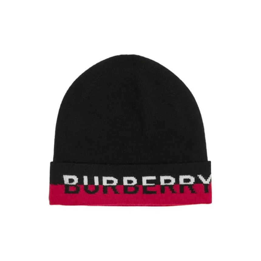 Burberry Cashmere Polyamide Beanies Women's Black