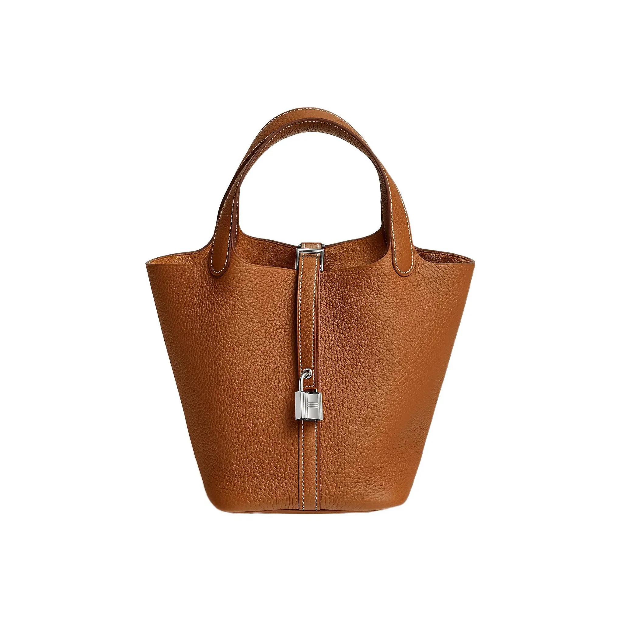 HERMES Bag Picotin 18 Lock Clemence Leather Gold