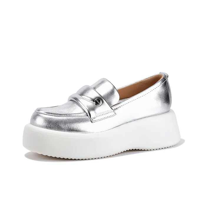 SELAIYA Лоферы 5,5 см Женские Серебряные