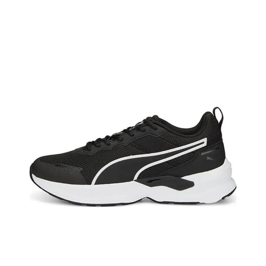 PUMA POWER Runner Low Топ Кэжуал Унисекс Черный Белый