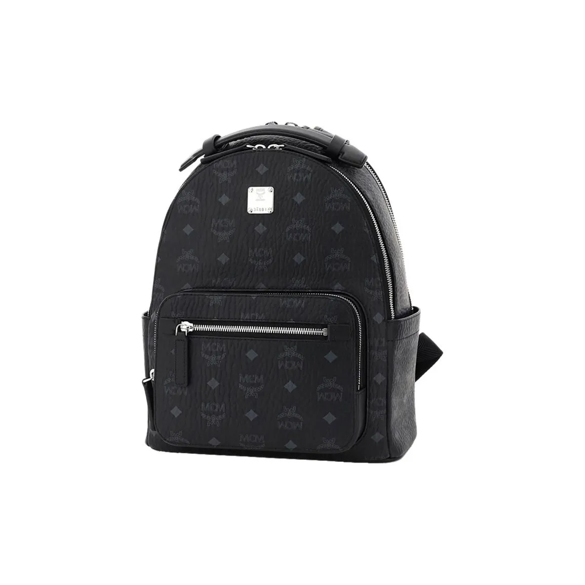 MCM Stark Visetos Leather Backpack Unisex Black