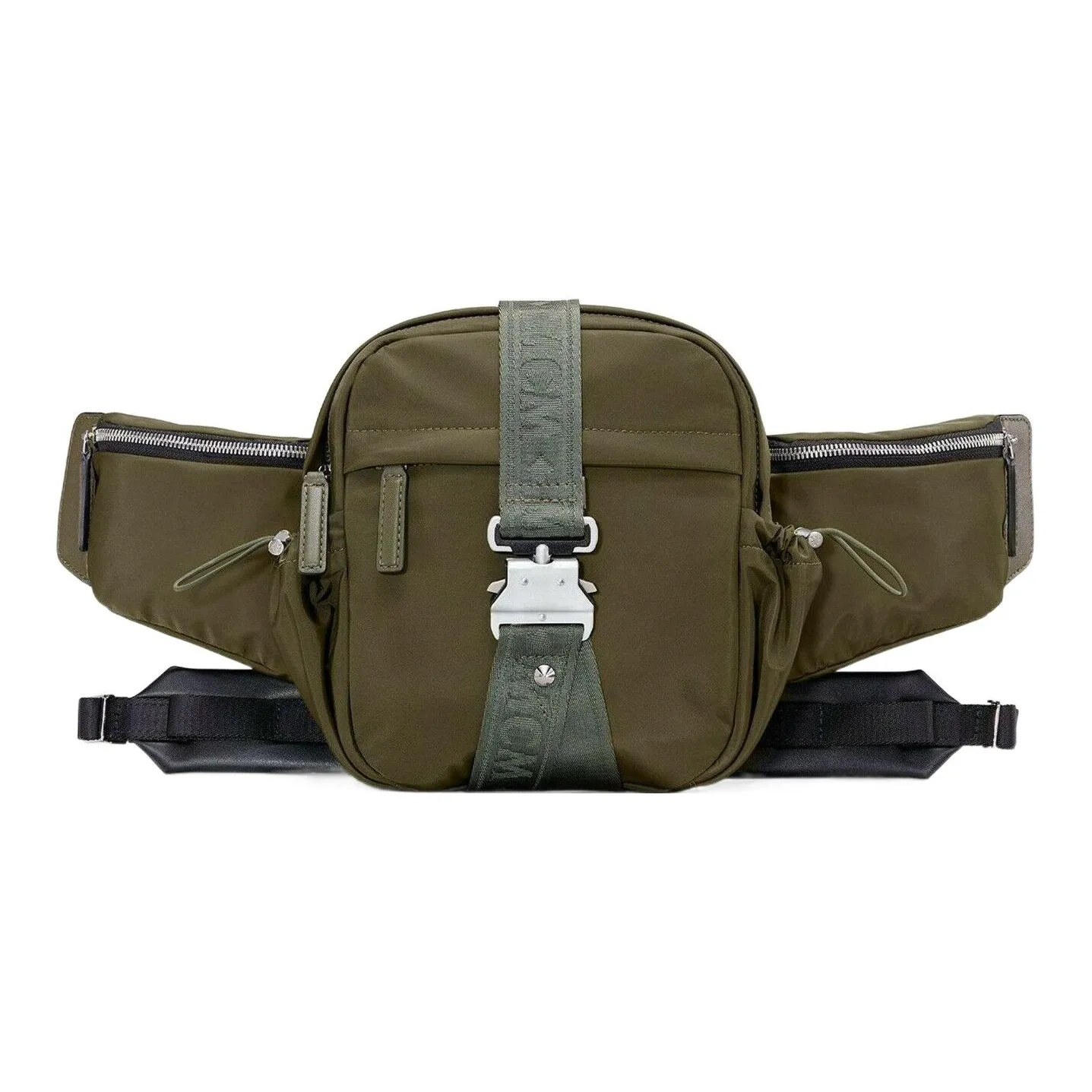 MCM Nylon Fanny Pack Small Size Unisex Dark Olive Green