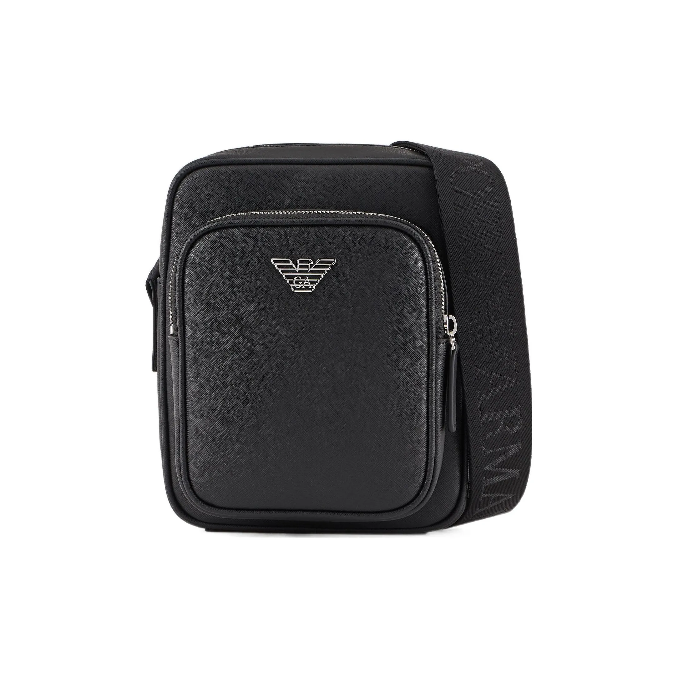 EMPORIO ARMANI Leather Camera Bag, Crossbody Bag, Shoulder Bag Men's Black