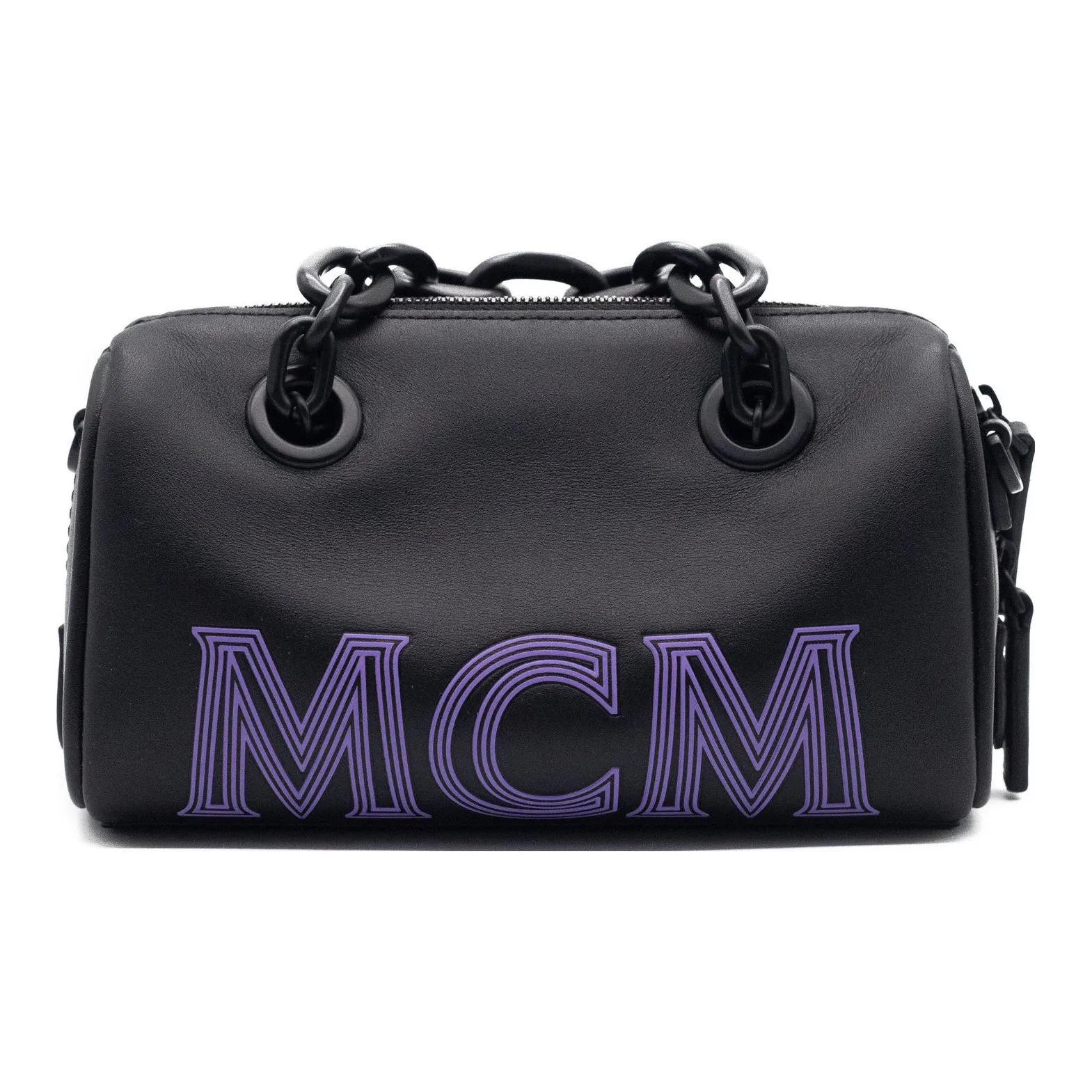 MCM Leather Boston Bag, Pillow Bag, Shoulder Bag, Crossbody Bag, Handbag Mini Women's Black