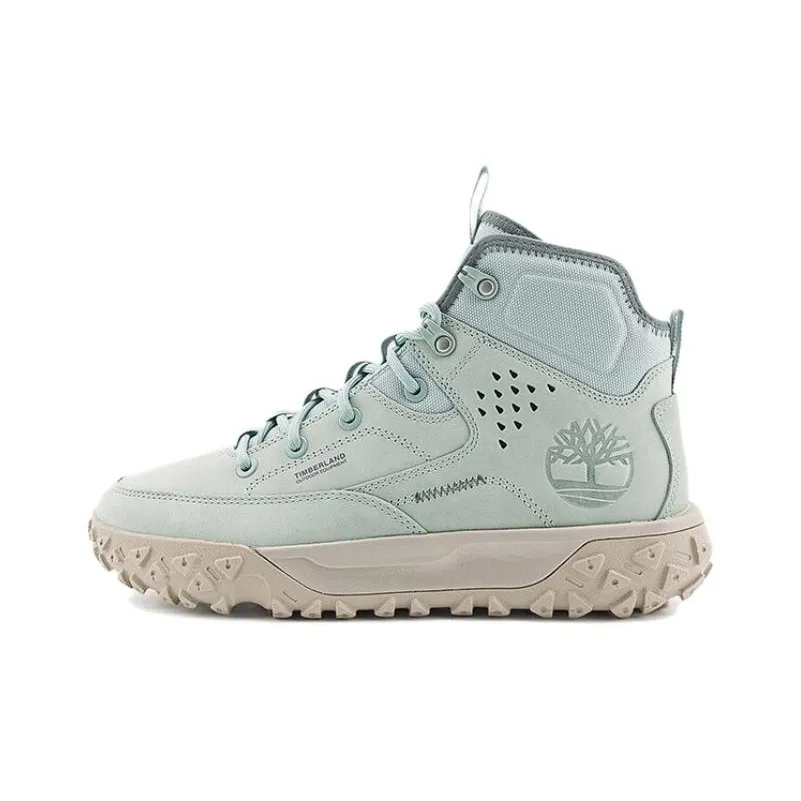 Timberland Anti Slip Wear Resistant High Top Trekking Shoes Men's Light Gray