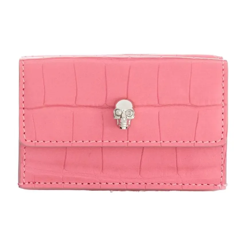 Alexander McQueen Телячья кожа Держатель для карт кошелек Женский Светло-розовый