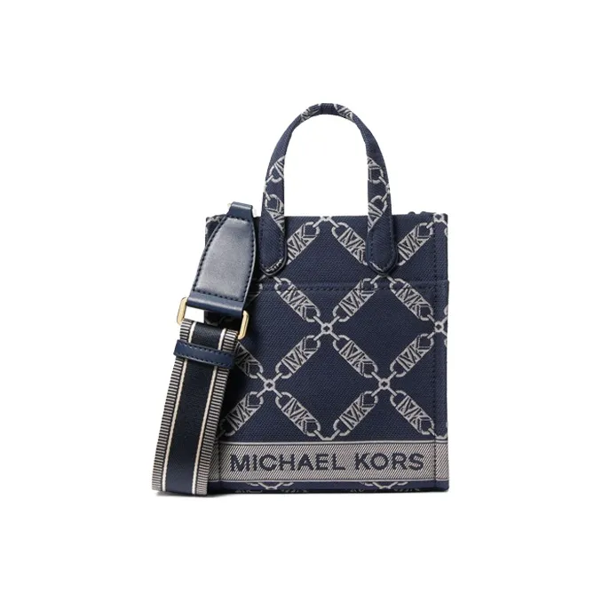 MICHAEL KORS Gigi Fabric Artificial Leather Tote Bag Crossbody Bag Clutch Mini Women's Marine Blue