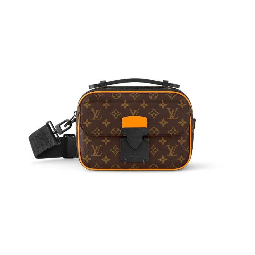 LOUIS VUITTON Coated Canvas Messenger Bag Shoulder Bag Crossbody Bag Regular Men's Brown/Orange