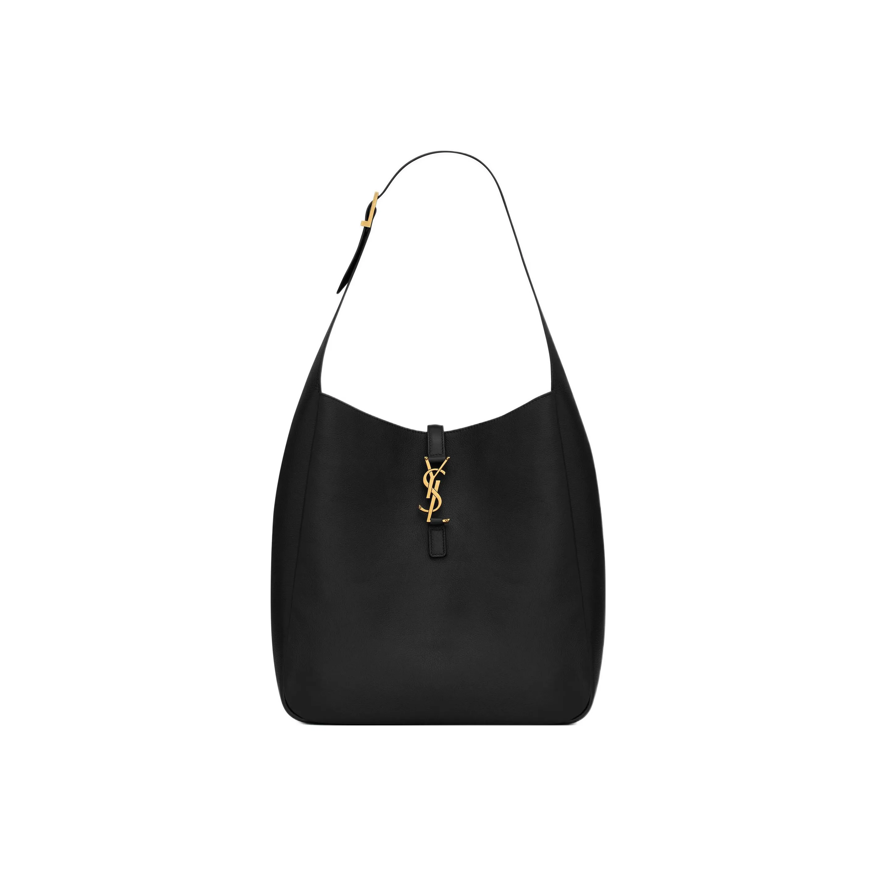 SAINT LAURENT LE5A7 Cow Leather Hobo Bag Handbag Shoulder Bag Women's Black