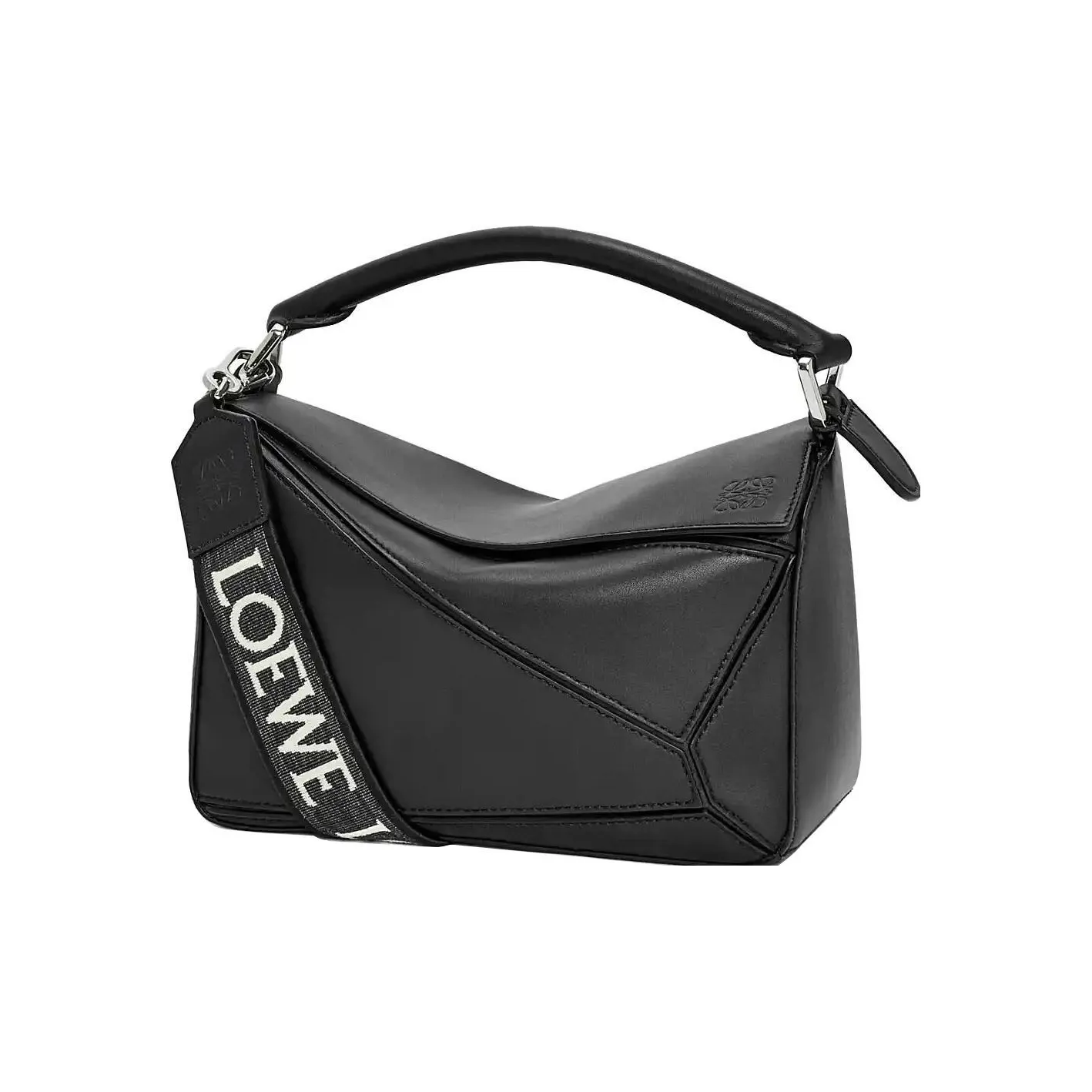 LOEWE Puzzle Cow Leather Shoulder Bag, Crossbody Bag, Handbag Trumpets Women's Black