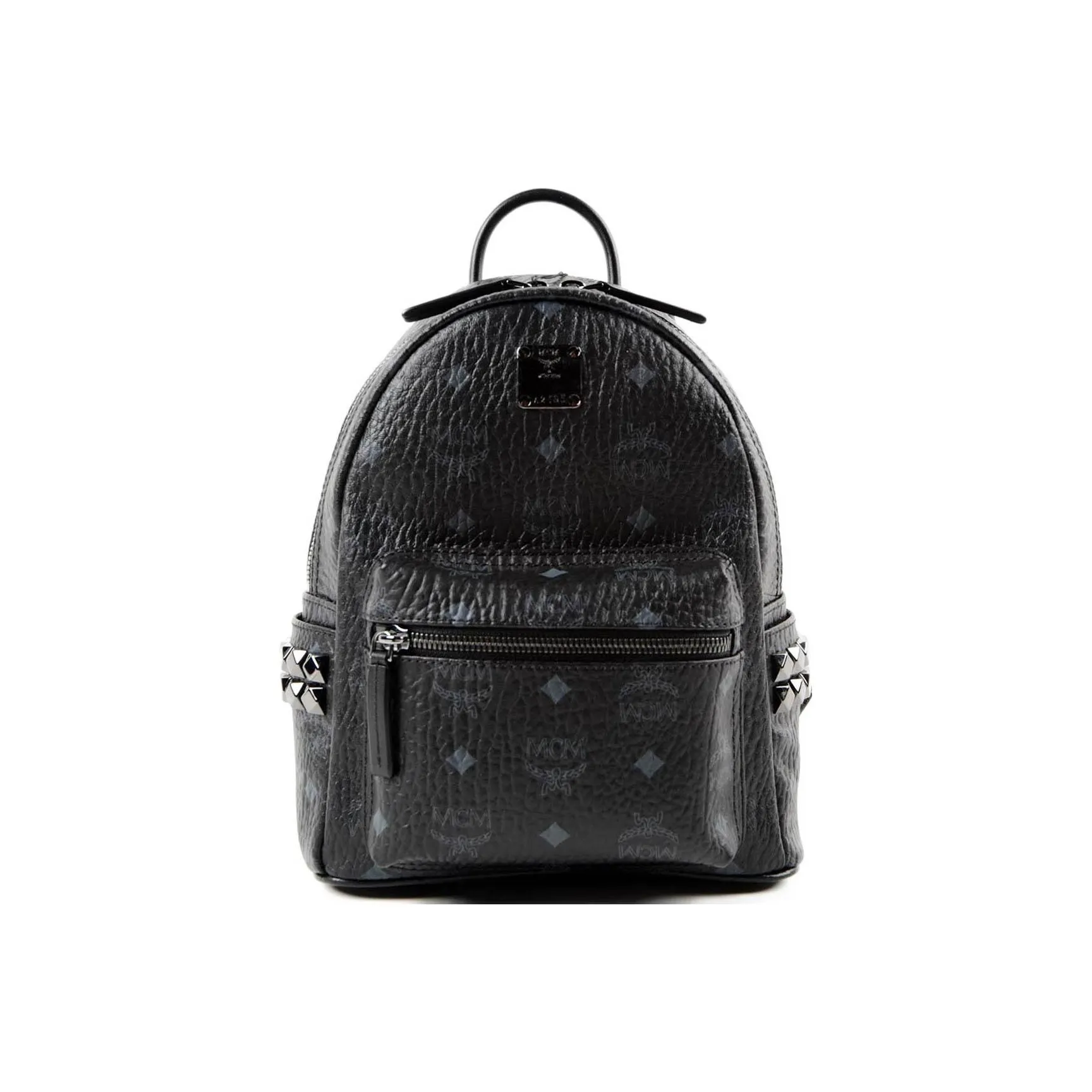 MCM Stark Backpack Visetos Side Studs Mini Black