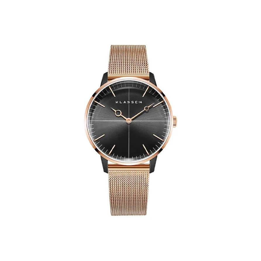 KLASSE14 Кварцевые часы механизм ремешок из нержавеющей стали черный циферблат унисекс
