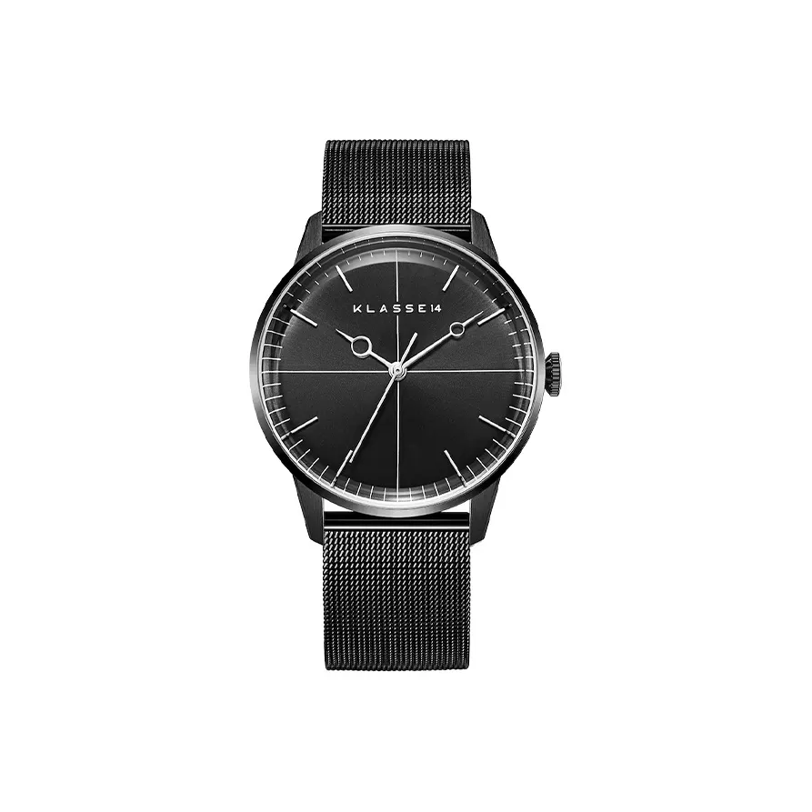 KLASSE14 Кварцевые часы механизм ремешок из нержавеющей стали черный циферблат унисекс