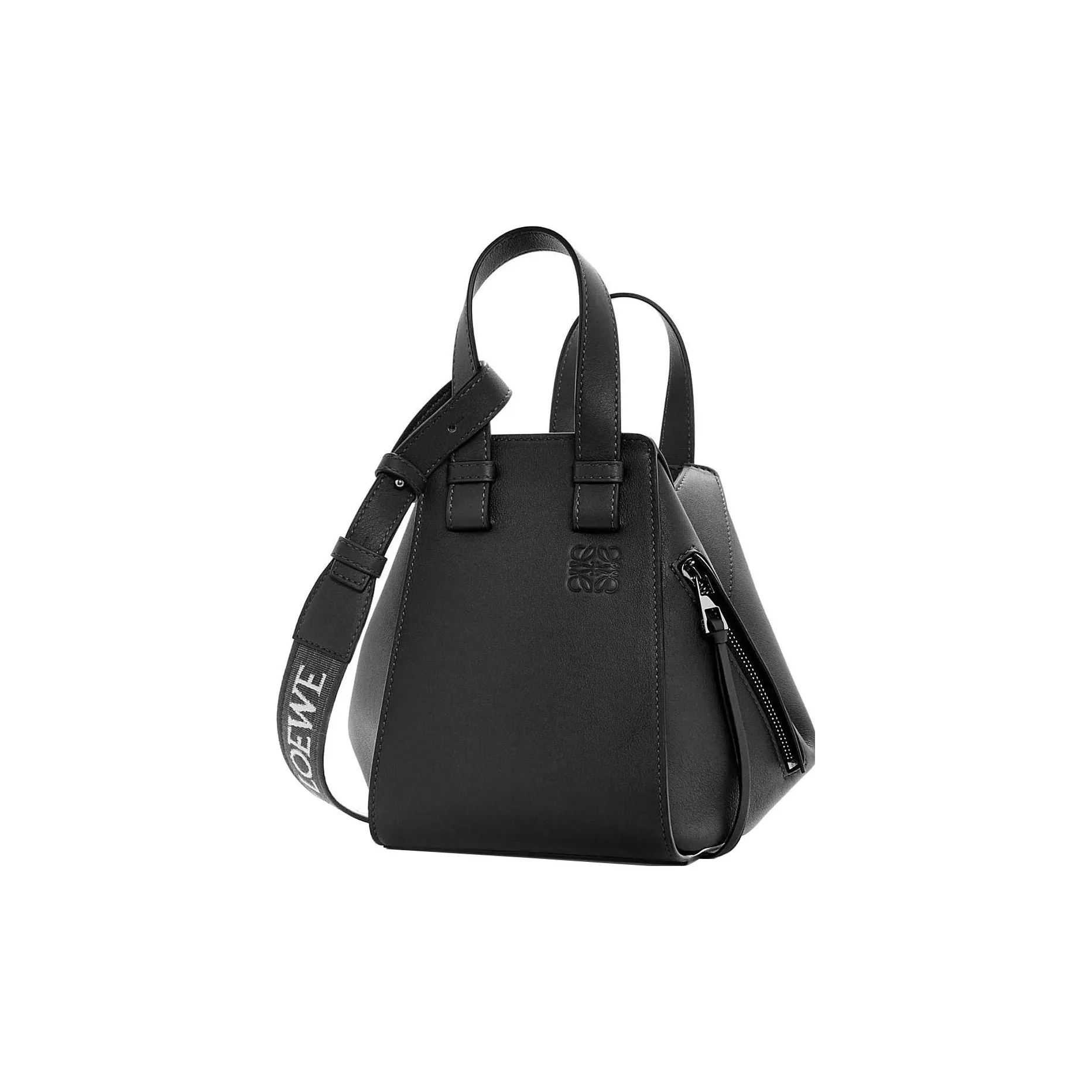 LOEWE Hammock Satin Cow Leather Shoulder Bag, Crossbody Bag, Handbag Regular Women's Black