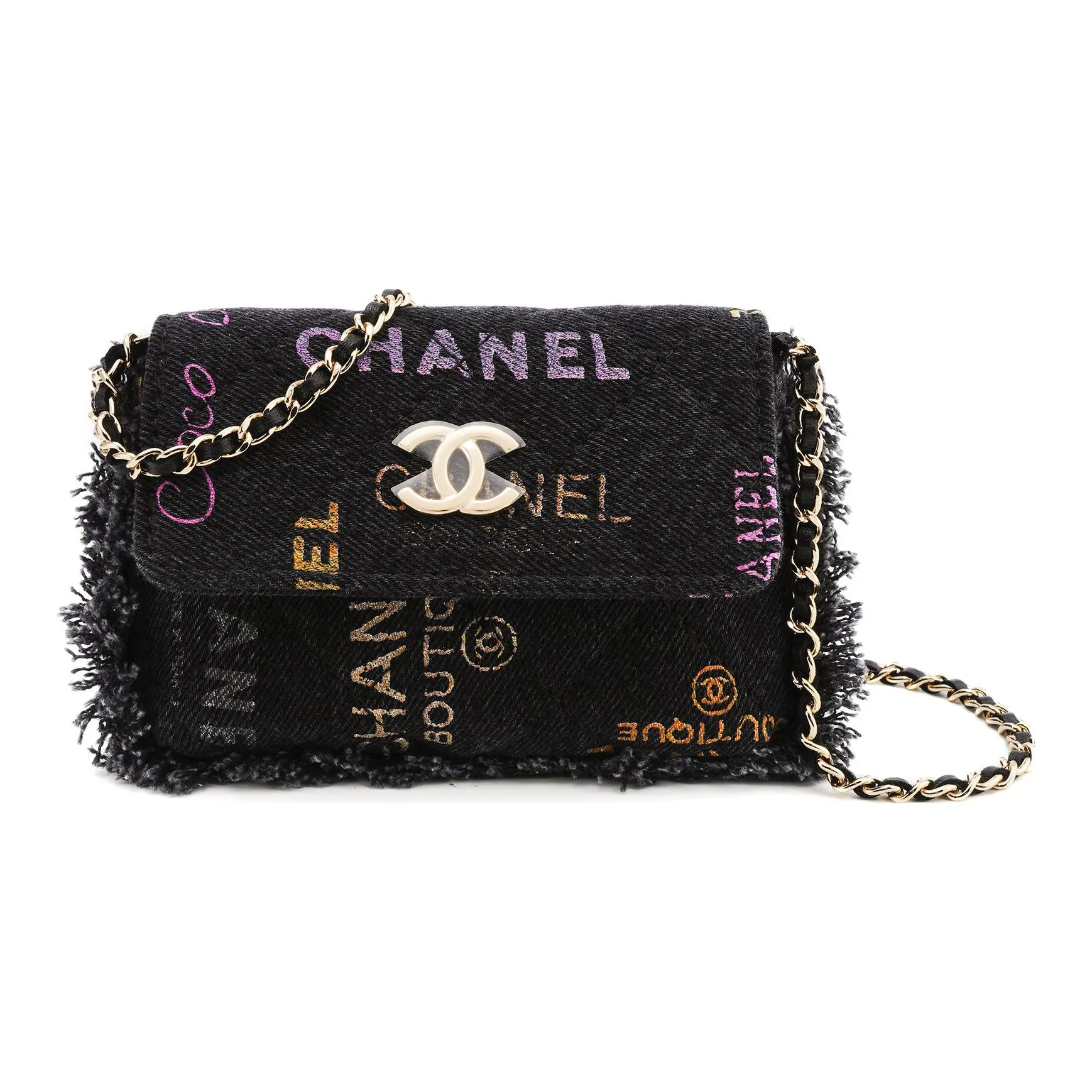 CHANEL Denim Flap Bag, Shoulder Bag, Crossbody Bag Women's Black