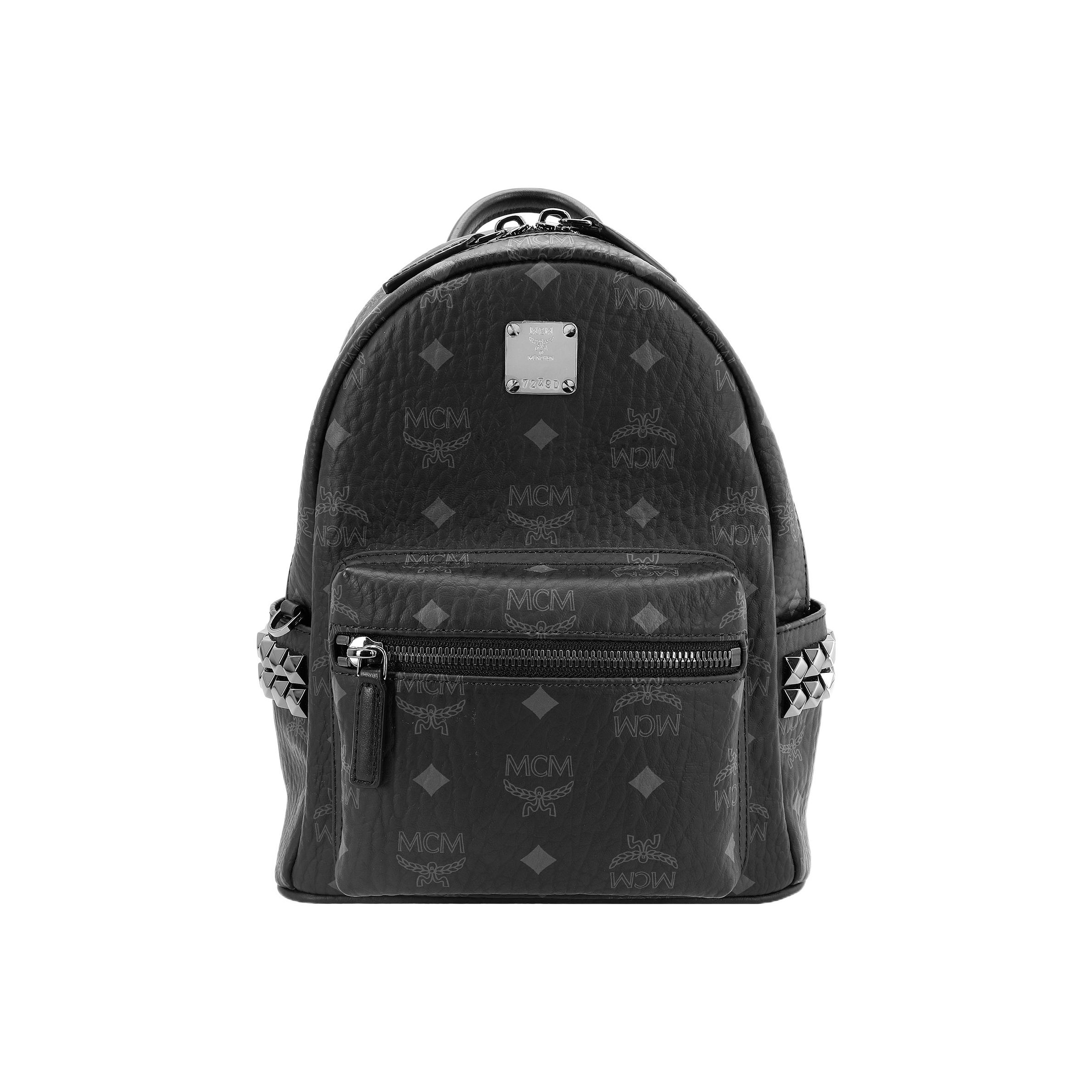 Small-Medium Stark Side Studs Backpack in Visetos Black
