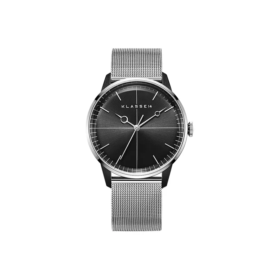 KLASSE14 Кварцевые часы механизм ремешок из нержавеющей стали черный циферблат унисекс