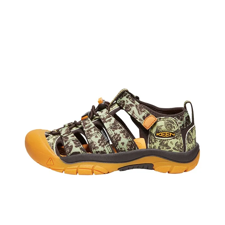 KEEN Newport H2 Slip-Resistant Anti-KICK Abrasion-Resistant Waterproof Children's Sandals Camouflage Orange Teenagers