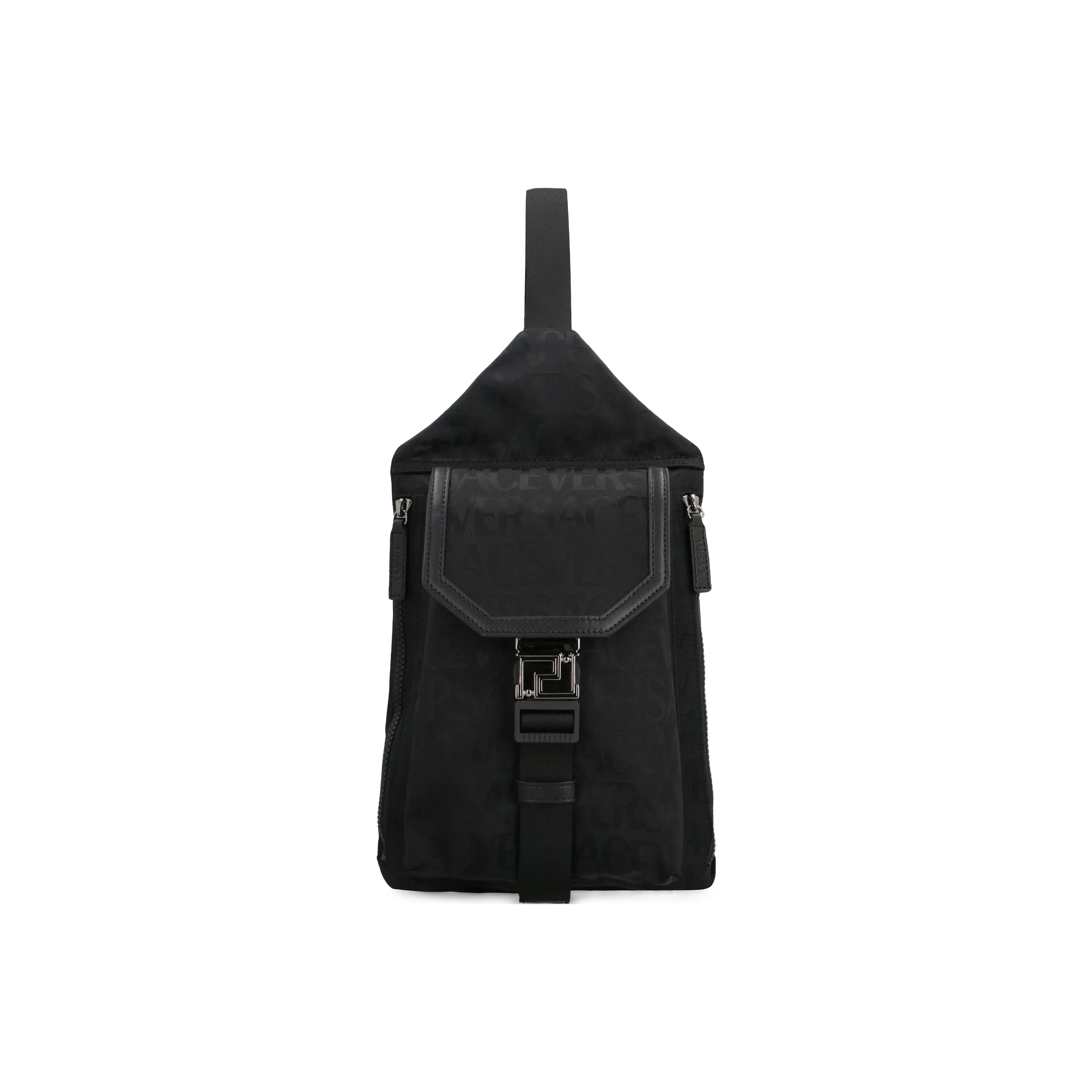 VERSACE Polyamide Shoulder Bag, Crossbody Bag Men's Black