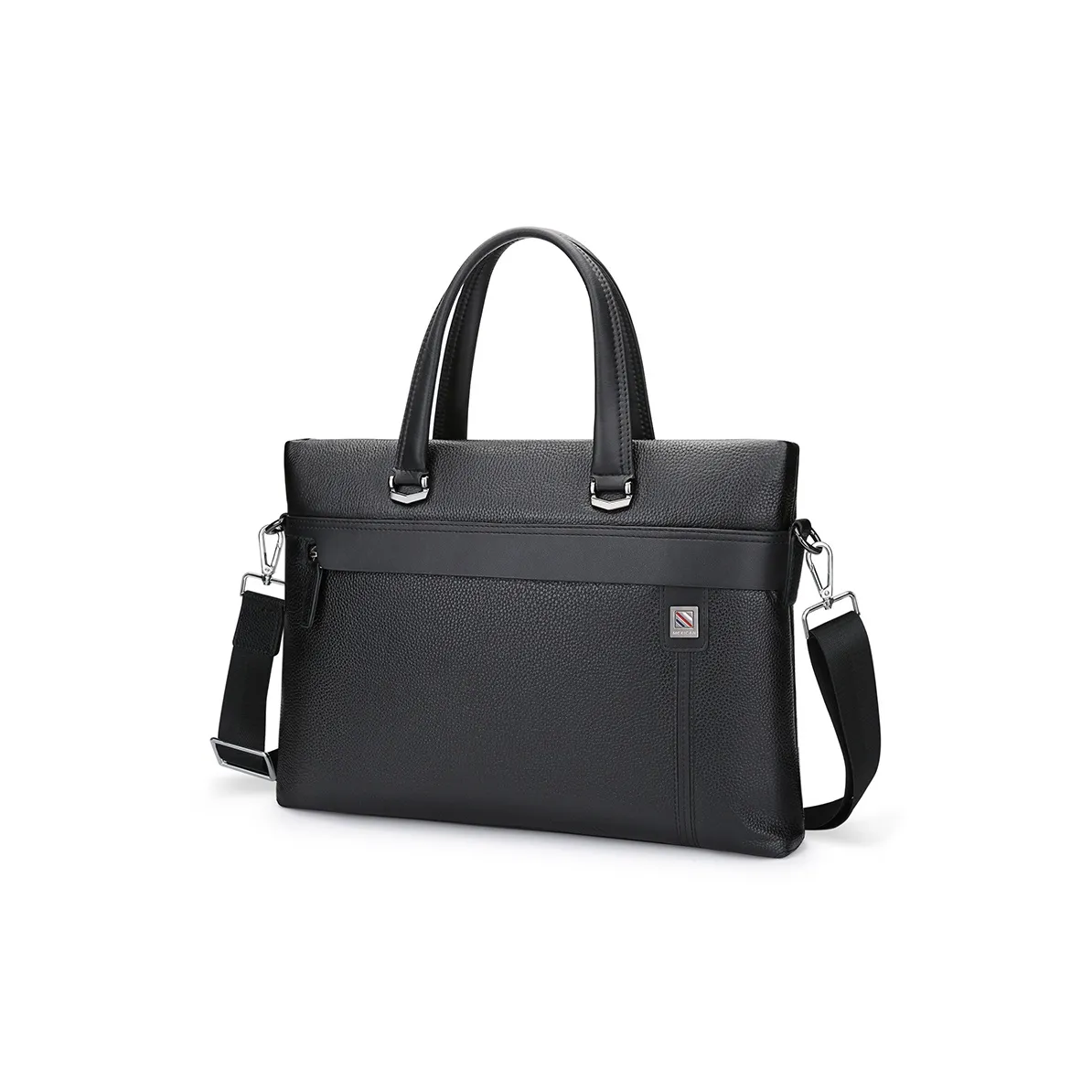 MEXICAN Cow Leather Document Bag Business Briefcase Regular Men's Black
