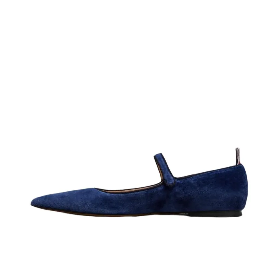 THOM BROWNE John Pointed Velvet Flats
