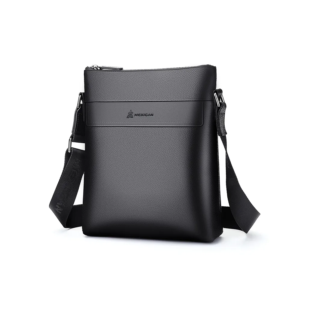 MEXICAN Genuine Leather Briefcase Commute Bag, Crossbody Bag Regular Men's Black/Coffee
