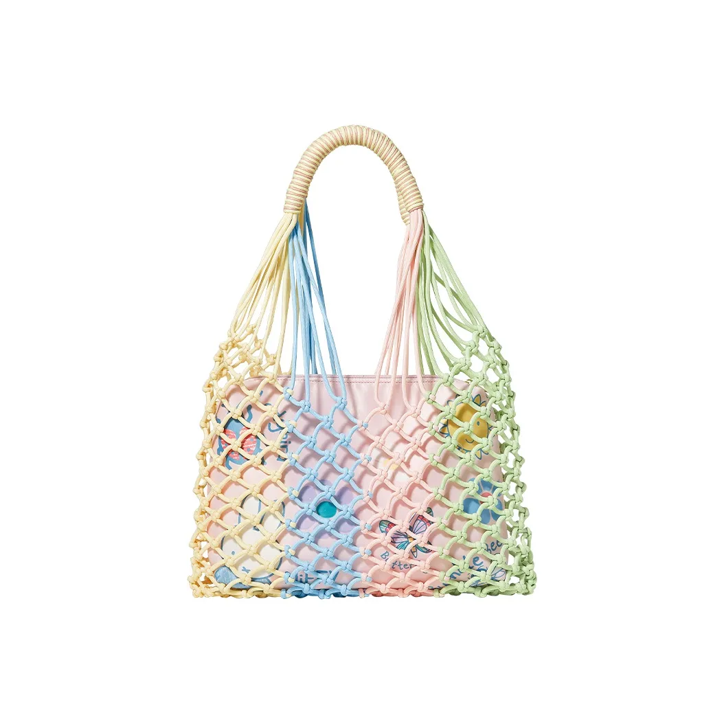 Miffy Oxford Fishnet Beach Bag Handheld Tote Bag Sub Bag Shoulder Bag Large Size Women's Dopamine Color