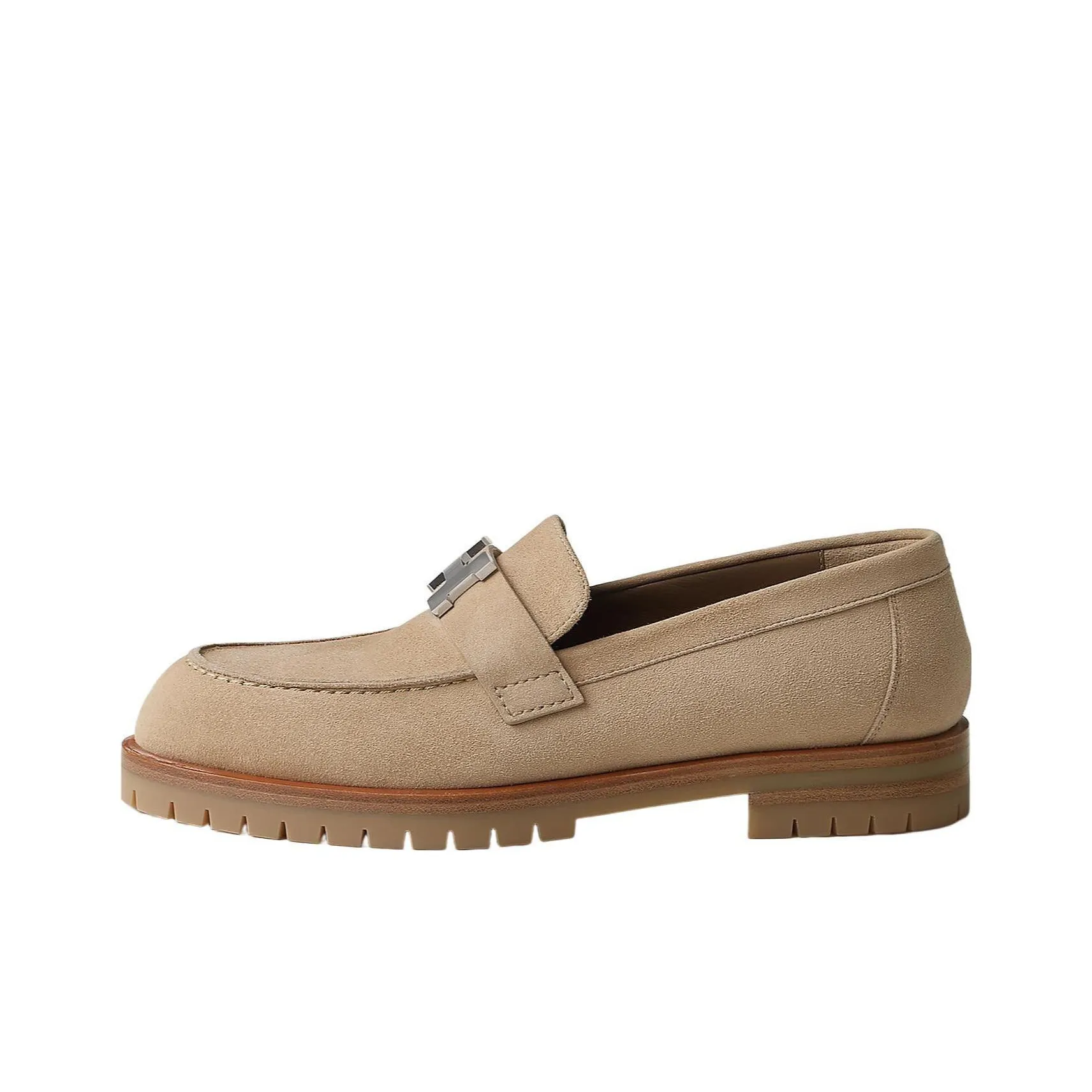 HERMES Faubourg Loafers Women's Beige