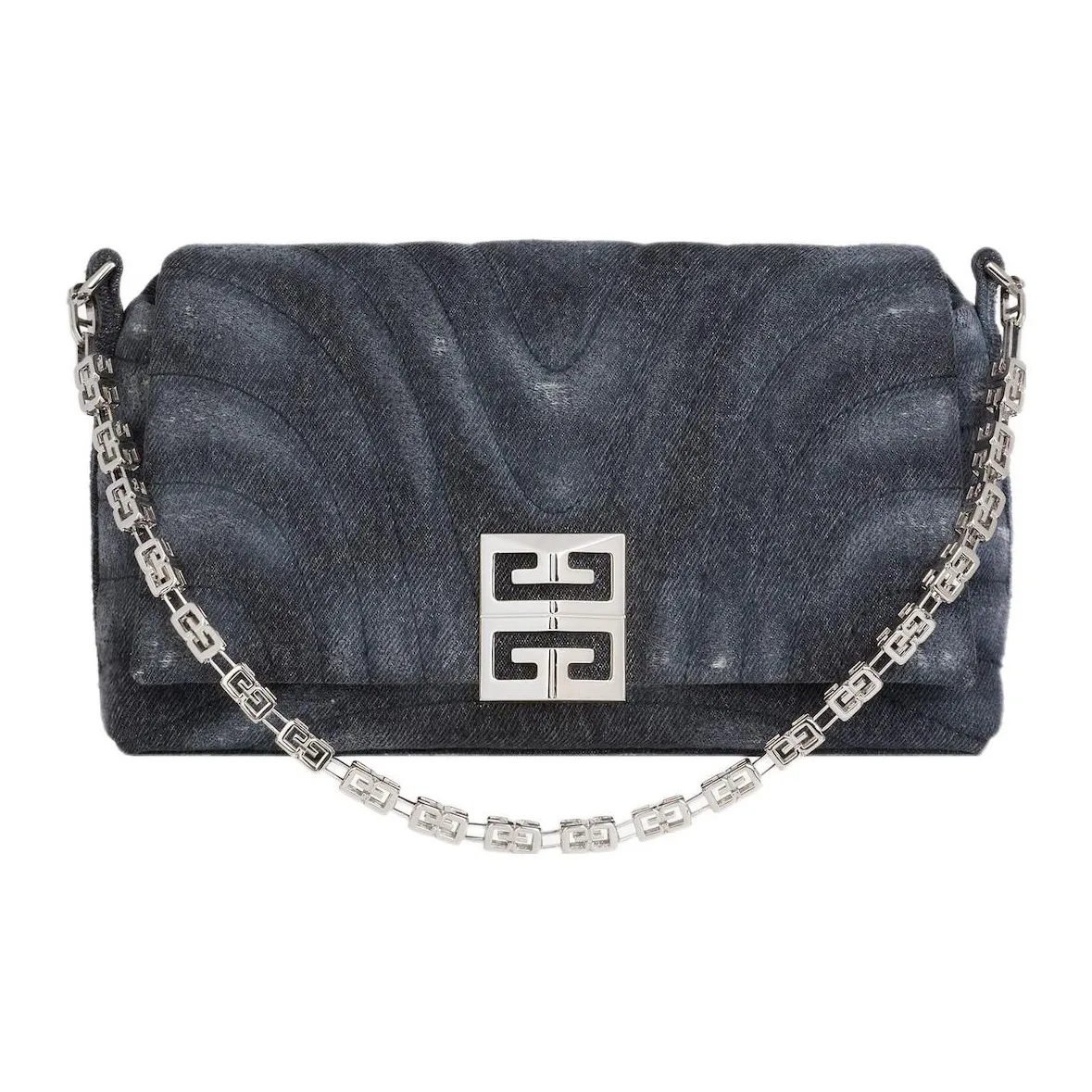 GIVENCHY Washable Denim Shoulder Bag Crossbody Bag Small Size Women's Black