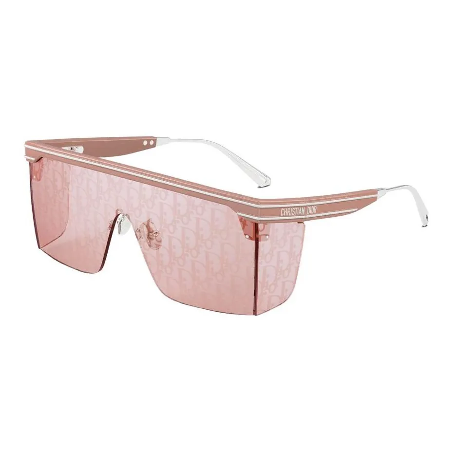 DIOR Acetate Irregular Shape Sunglasses Unisex Pink