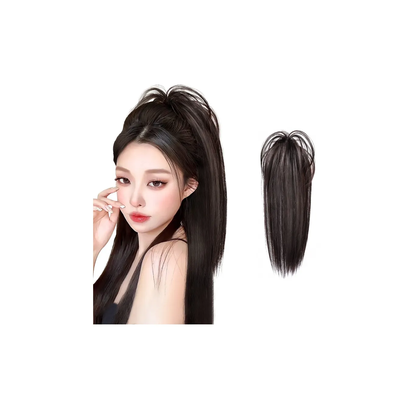 YOSEE Перука Половина Вверх Водопад Пони Перука Для Женщин Сладкий Стиль Заколка-краб Высокий Таль Естественный Оглядный Толстый Волосы Коко