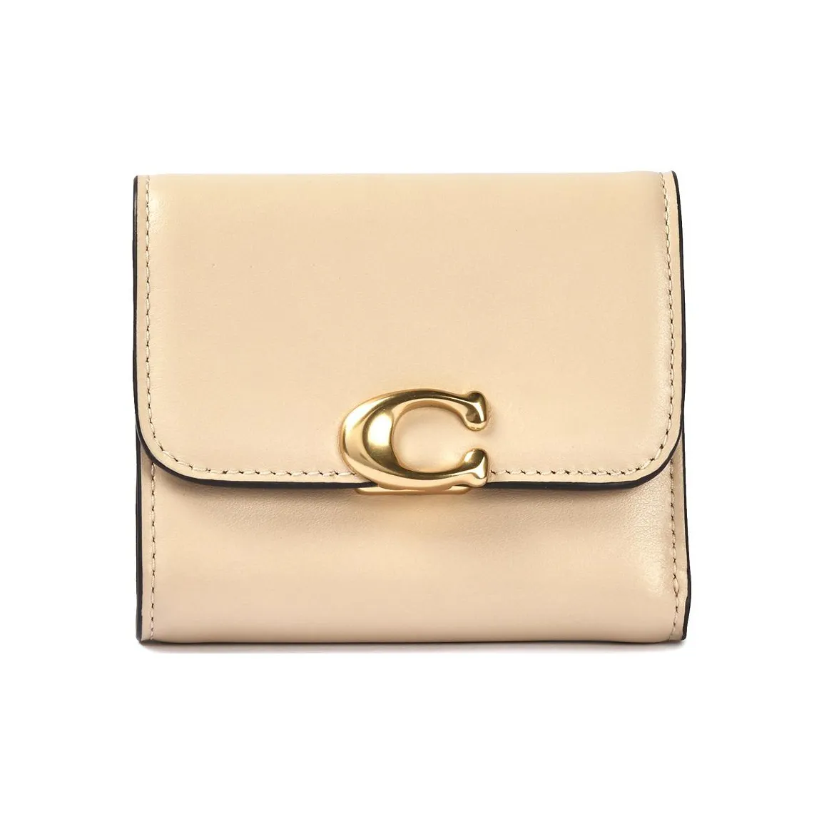 COACH Bandit Cow Leather Card Holder Wallet Women's Ecru