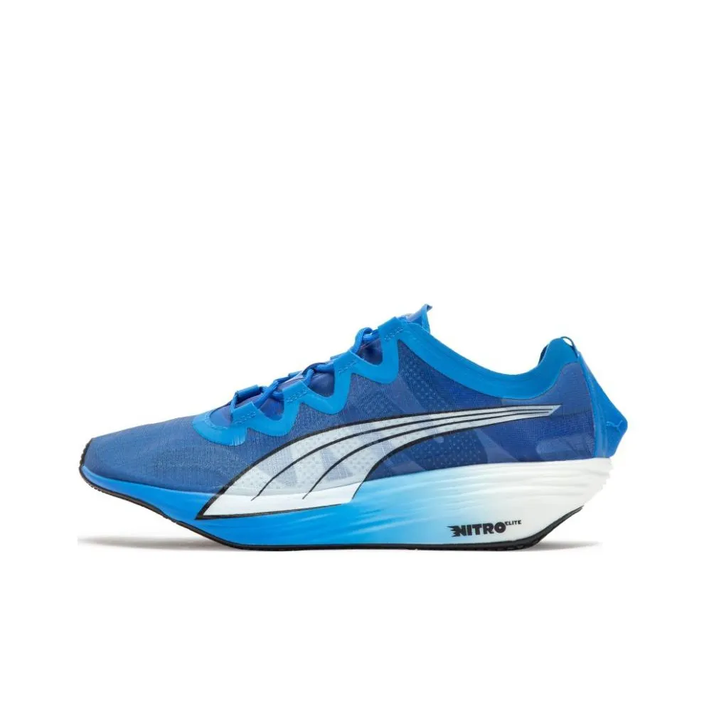PUMA Fast FWD Nitro Elite Устойчивый к истиранию Низкий Топ Беговые кроссовки Мужские Синий Красный Белый