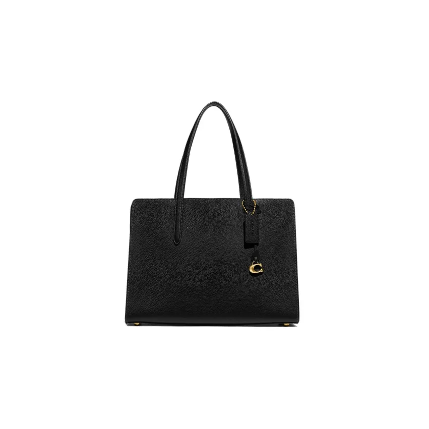 COACH Leather Tote Bag, Shopping Bag, Handbag, Shoulder Bag Women's Black